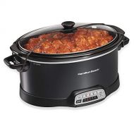 Hamilton Beach Portable 7-Quart Programmable Slow Cooker With Lid Latch Strap for Easy Transport, Dishwasher-Safe Crock, Black (33474)