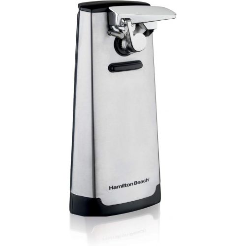  Hamilton Beach Electric Automatic Can Opener with Knife Sharpener, Easy-Clean Detachable Cutting Lever, Cord Storage, Brushed Stainless Steel (76700)