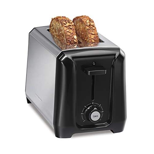  Hamilton Beach Stainless Steel 2 Slice Extra Wide Toaster with Shade Selector, Toast Boost, Slide-Out Crumb Tray, Auto-Shutoff and Cancel Button, Black (22671)