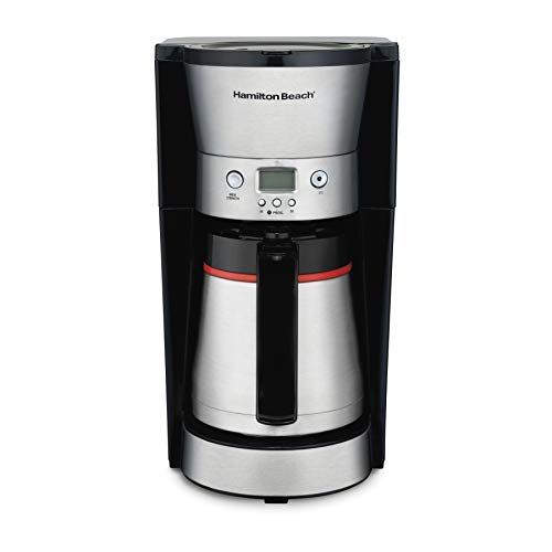  Hamilton Beach Thermal 10-Cup Coffee Maker, Programmable, Cone Filter, Flexible Brewing, Stainless Steel (46899A)