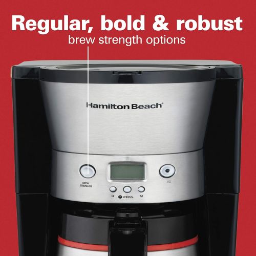  Hamilton Beach Thermal 10-Cup Coffee Maker, Programmable, Cone Filter, Flexible Brewing, Stainless Steel (46899A)