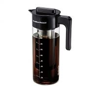 Hamilton Beach Cold Brew Iced Coffee Maker and Tea Infuser 1.7 L (57.5 oz.), Glass Pitcher with Removable Stainless Steel Filter (40405R)