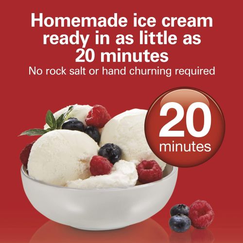  Hamilton Beach 68880 Ice Cream Maker, 1.5-Quart, White, 040094688807