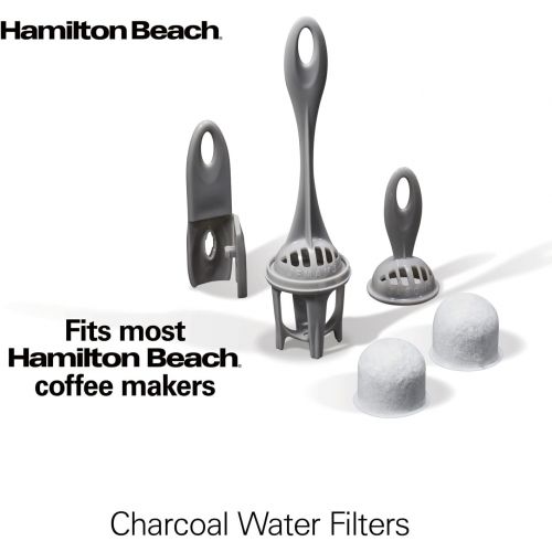  Hamilton Beach Coffeemaker Water Filter Replacement Pods and Handle, Charcoal, 2-Pack (80674R)