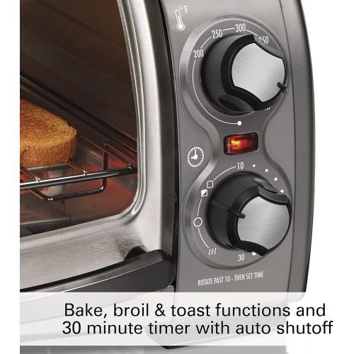  Hamilton Beach 31344D Easy Reach With Roll-Top Door Toaster Oven 4-Slice Silver