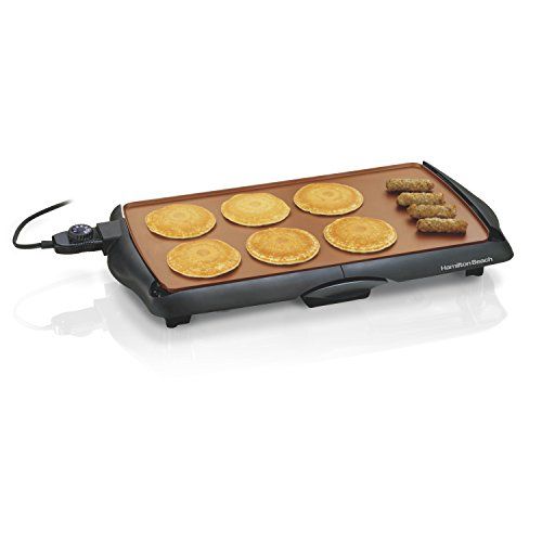  Hamilton Beach 38518R Durathon Ceramic Griddle, 200 sq. in, Black