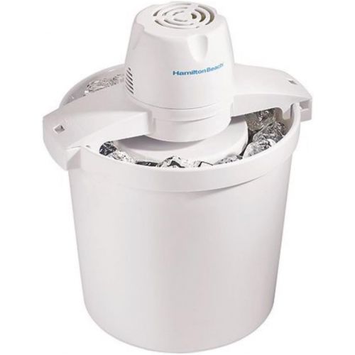  Hamilton Beach 68330N Automatic Ice Cream Maker, 4 quart, White