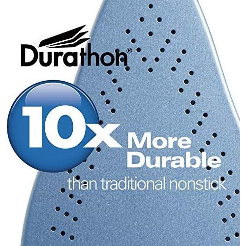  Hamilton Beach Steam Iron & Vertical Steamer for Clothes with Scratch-Resistant Durathon Soleplate, 1500 Watts, Retractable Cord, 3-Way Auto Shutoff, Anti-Drip, Self-Cleaning, Blue