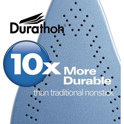  Hamilton Beach Steam Iron & Vertical Steamer for Clothes with Scratch-Resistant Durathon Soleplate, 1500 Watts, Retractable Cord, 3-Way Auto Shutoff, Anti-Drip, Self-Cleaning, Blue