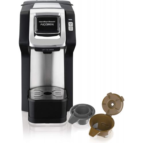  Hamilton Beach (49979) Single Serve Coffee Maker,Compatible withpod Packs and Ground Coffee, Flexbrew with Adjustable Brew Strength, Black