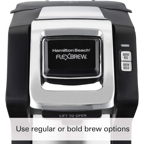  Hamilton Beach (49979) Single Serve Coffee Maker,Compatible withpod Packs and Ground Coffee, Flexbrew with Adjustable Brew Strength, Black