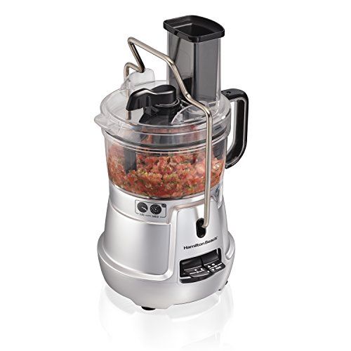  Hamilton Beach Stack & Snap 8-Cup Food Processor & Vegetable Chopper with Adjustable Slicing Blade, Built-in Bowl Scraper & Storage Case, Silver (70820)