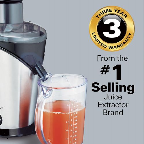 Hamilton Beach Juicer Machine, Big Mouth 3” Feed Chute, Easy to Clean, 2 Speeds, 800 Watts, BPA Free (67750), Black and Silver