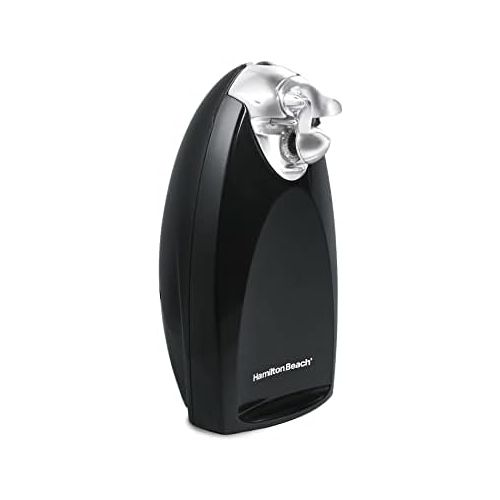  Hamilton Beach Classic Chrome Heavyweight Electric Automatic Can Opener with SureCut Patented Technology, Knife Sharpener, Cord Storage, Black (76380Z)