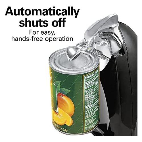  Hamilton Beach Classic Chrome Heavyweight Electric Automatic Can Opener with SureCut Patented Technology, Knife Sharpener, Cord Storage, Black (76380Z)