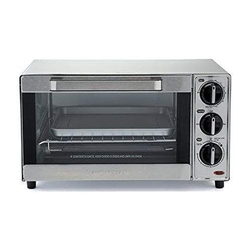  Hamilton Beach Countertop Toaster Oven & Pizza Maker, Large 4-Slice Capactiy, Stainless Steel (31401)