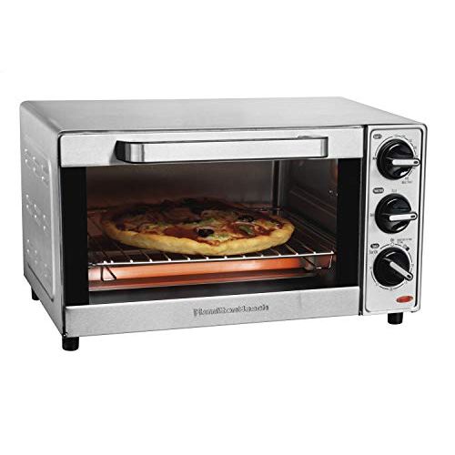  Hamilton Beach Countertop Toaster Oven & Pizza Maker, Large 4-Slice Capactiy, Stainless Steel (31401)