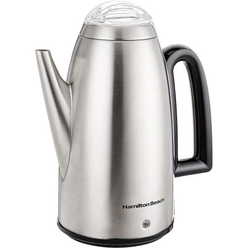  Hamilton Beach 12 Cup Electric Percolator Coffee Maker with Cool Touch Handle, Stainless Steel (40614R)