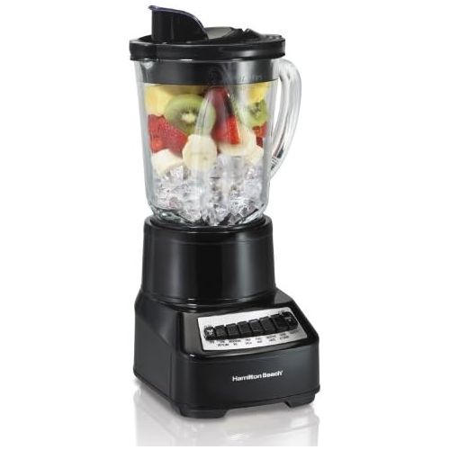  Hamilton Beach Wave Crusher Blender with 14 Functions & 40oz Glass Jar for Shakes and Smoothies, Black (54220)