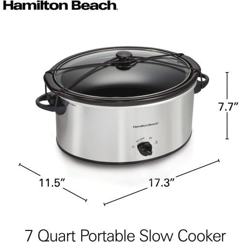  Hamilton Beach 33176 Portable 7-Quart Slow Cooker, Chrome