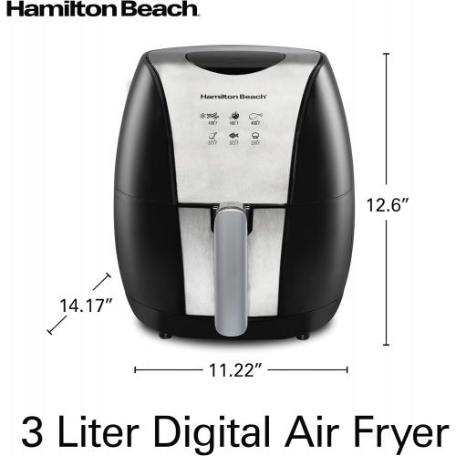  Hamilton Beach 3.2 Quart Digital Air Fryer Oven with 6 Presets, Easy to Clean Nonstick Basket, Black (35065)