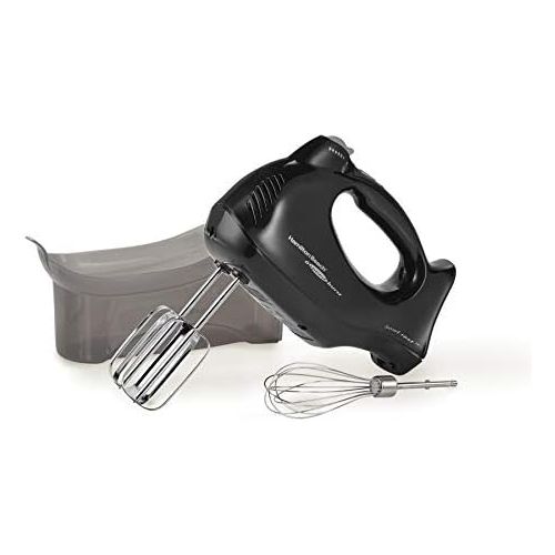  Hamilton Beach 6-Speed Electric Hand Mixer with Snap-On Case, Beaters, Whisk, Black (62692)