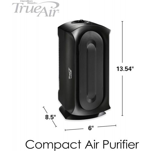  Hamilton Beach TrueAir Air Purifier for Home or Office with Permanent True HEPA Filter for Allergies and Pets, Ultra Quiet, Black (04386A)
