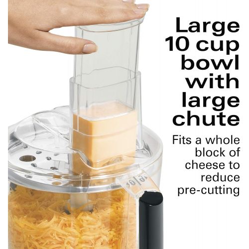  Hamilton Beach ChefPrep 10-Cup Food Processor & Vegetable Chopper with 6 Functions to Chop, Puree, Shred, Slice and Crinkle Cut, Black (70670)