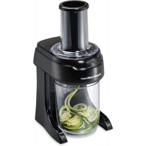  Hamilton Beach 3-in-1 Electric Vegetable Spiralizer & Slicer With 3 Cutting Cones for Veggie Spaghetti, Linguine, and Ribbons, 6-Cups, Black (70930)