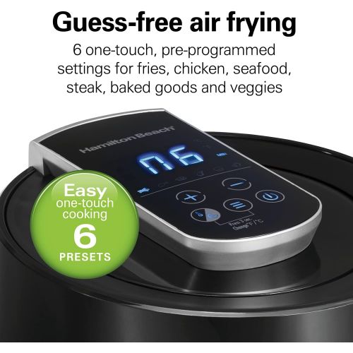  Hamilton Beach 2.6 Quart Digital Air Fryer Oven with 6 Presets, Easy to Clean Nonstick Basket, Black (35050)