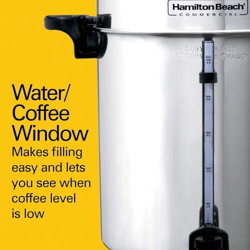  Hamilton Beach Commercial Stainless Steel Coffee Urn, 60 Cup Capacity D50065