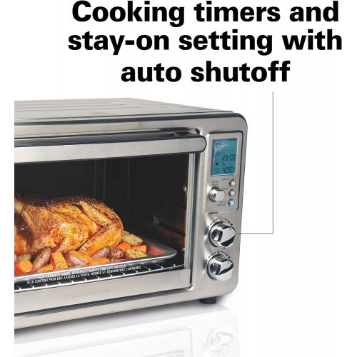  Hamilton Beach Digital Convection Countertop Toaster Oven with Rotisserie, Large 6-Slice, Stainless Steel (31190C)