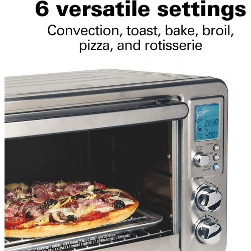  Hamilton Beach Digital Convection Countertop Toaster Oven with Rotisserie, Large 6-Slice, Stainless Steel (31190C)