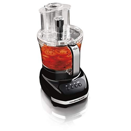  Hamilton Beach Big Mouth Duo Plus 12-Cup Food Processor & Vegetable Chopper with Additional Mini 4-Cp Bowl, Black (70580)