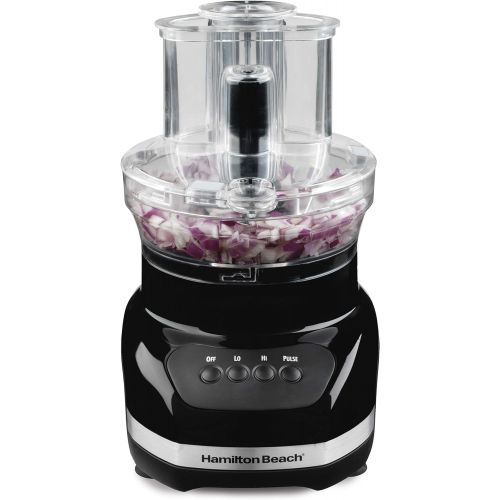  Hamilton Beach Big Mouth Duo Plus 12-Cup Food Processor & Vegetable Chopper with Additional Mini 4-Cp Bowl, Black (70580)