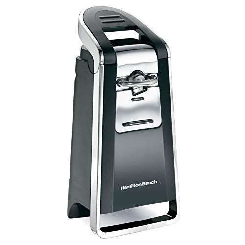  Hamilton Beach (76606ZA) Smooth Touch Electric Automatic Can Opener with Easy Push Down Lever, Opens All Standard-Size and Pop-Top Cans,Extra Tall, Black and Chrome