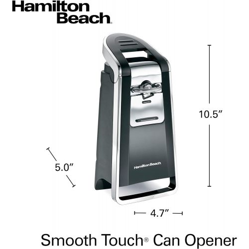  Hamilton Beach (76606ZA) Smooth Touch Electric Automatic Can Opener with Easy Push Down Lever, Opens All Standard-Size and Pop-Top Cans,Extra Tall, Black and Chrome