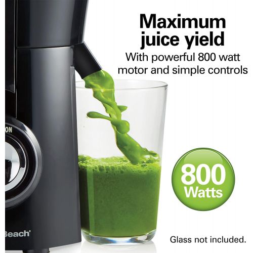  Hamilton Beach Juicer Machine, Big Mouth 3” Feed Chute, Centrifugal, Easy to Clean, BPA Free, 800W, (67601A), Black