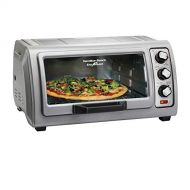 Hamilton Beach 6-Slice Countertop Toaster Oven with Easy Reach Roll-Top Door, Bake Pan, Silver (31127D)