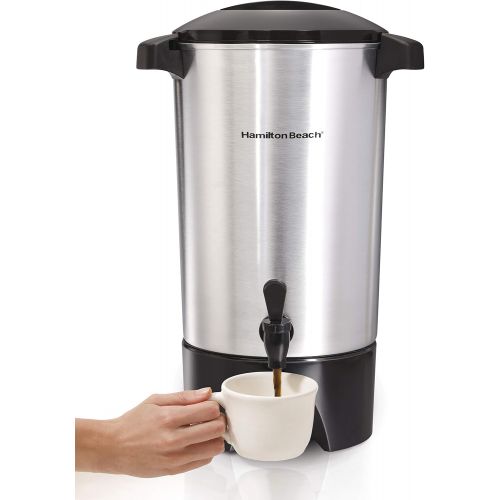  Hamilton Beach 45 Cup Coffee Urn and Hot Beverage Dispenser, Silver (40515R)