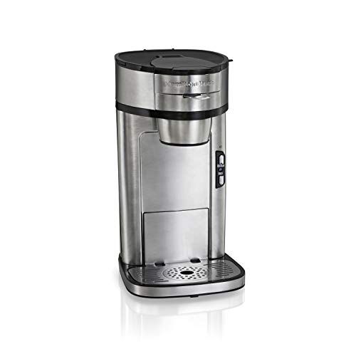  Hamilton Beach Scoop Single Serve Coffee Maker, Fast Brewing, Stainless Steel (49981A)