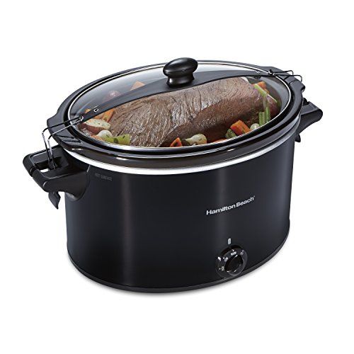  Hamilton Beach Extra-Large Stay or Go Portable 10-Quart Slow Cooker With Lid Lock, Dishwasher-Safe Crock, Black (33195)