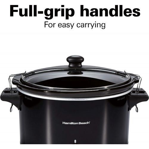  Hamilton Beach Extra-Large Stay or Go Portable 10-Quart Slow Cooker With Lid Lock, Dishwasher-Safe Crock, Black (33195)