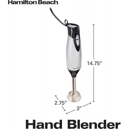  Hamilton Beach 59765 Immersion Hand Blender with Blending Wand, Whisk and 3-Cup Food Chopping Bowl, 3-Piece, Silver and Stainless Steel