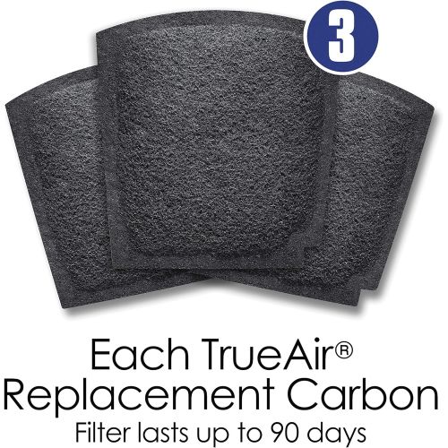  Hamilton Beach TrueAir Replacement Carbon Filter for Odor Eliminators, Neutralizes Pet Smells, 3-Pack (04234G)