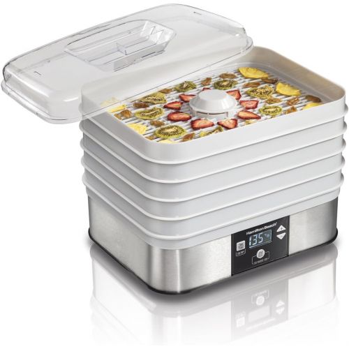  Hamilton Beach 32100A Digital Food Dehydrator, 5 Tray, Gray