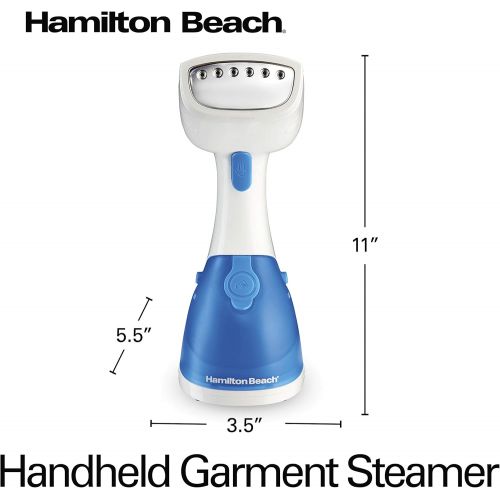  Hamilton Beach Handheld Garment Steamer for Clothes, Fabric and Drapes, 15 Minutes of Continuous Steam, Portable Wrinkle-Remover for Home and Travel, 1000W (11555)