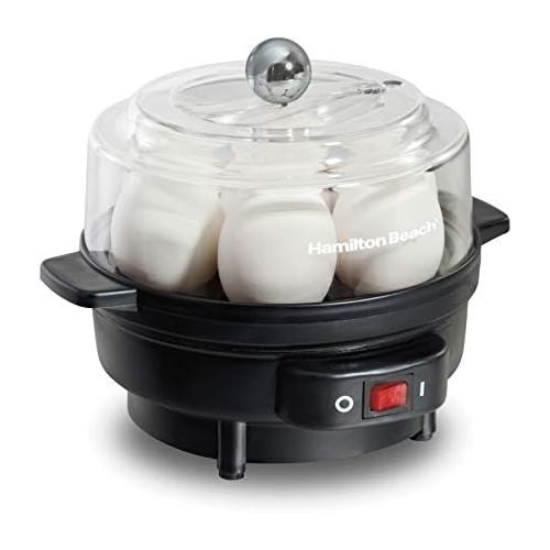  Hamilton Beach Electric Egg Cooker and Poacher for Soft, Hard Boiled or Poached with Ready Timer, Holds 7, Black (25500)