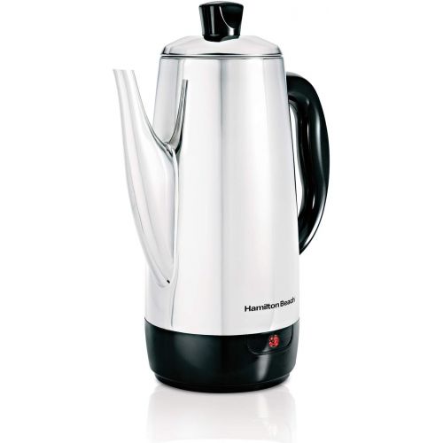  Hamilton Beach 12 Cup Electric Percolator Coffee Maker, Stainless Steel, Quick Brew (40616)