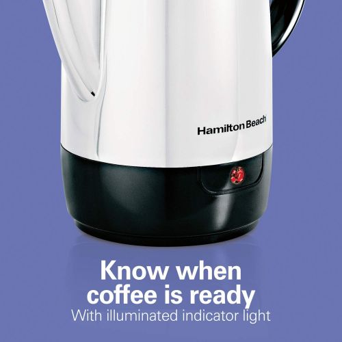  Hamilton Beach 12 Cup Electric Percolator Coffee Maker, Stainless Steel, Quick Brew (40616)